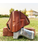 Handcrafted Open Top OWB Leather Gun Holster- Custom Molded Full Grain Leather Holster