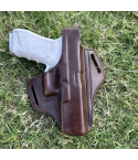 Handcrafted OWB Leather Gun Holster – Custom Molded Full-Grain Leather with Reinforced Steel Thumb Break for Perfect Fit & Security