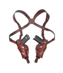 Brown Dual-Pistol Roto Shoulder Holster (Thumb Break)