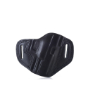 Handcrafted Open Top OWB Black Leather Gun Holster - Custom Molded Premium Leather Holster