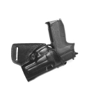 Handcrafted Small of the Back (SOB) Black Leather Gun Holster - Custom Molded Full-Grain Leather Holster