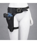 Lara Croft Inspired Black Leather Thigh Holster
