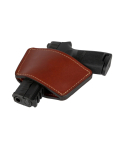 Rio Latigo Leather Dual Carry Holster – deep brown smooth finish – universal belt slide design