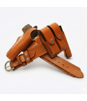 Leather Police Duty Belt Rig with Holster and Mag Pouches