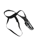 Black leather vertical shoulder carry holster with adjustable straps
