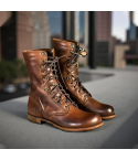 Men’s Brown Leather Combat Boots