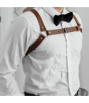 Men’s Brown Leather Chest Harness – Heavy-Duty Leather Strap for Dominant Looks 