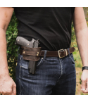 Leather Slider Holster – Gun Belt Slide Holster for Revolvers & Pistols (Fits Smith & Wesson Models)