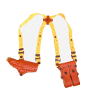 Brown Leather Shoulder Rig Holster with Magazine