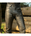 Men’s Black Cowhide Motorcycle Pants