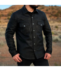 Men’s Black Cowhide Biker Leather Shirt