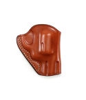Minimalist OWB Leather Holster For Smith Wesson 442 J Frame – brown leather – right side profile