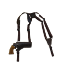 Brown Leather Horizontal Shoulder Holster for Revolvers – Webbing Harness