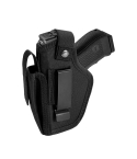 Black Nylon Universal Gun Holster with Magazine Pouch