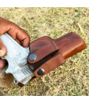 Brown IWB Leather Holster – Snap Belt Loops
