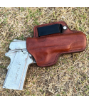Brown IWB Leather Holster w/ Magazine Pouch (Clip)