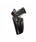 Open-Top Leather Belt Holster with Retention Strap