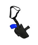 Black nylon ankle holster with wraparound ankle strap and calf support
