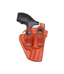 Premium Leather IWB Holster With Belt Straps front view showing dual snap loops