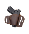 Premium Leather Pancake Belt Holster – molded OWB profile with three-slot design