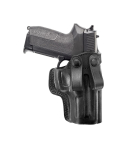 Black IWB Leather Holster-Snap Loops