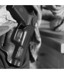 Handcrafted OWB Black Leather Gun Holster - Custom Hand-Molded Full-Grain Leather Holster