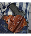 OWB Leather Gun Holster with Custom Molding - Premium Handcrafted Multiple Position Carry Holster