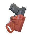 Red Brown Leather Pancake Holster – compact pistol fit – reinforced contrast stitching