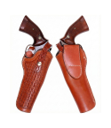 Brown Revolver Leather Holster with Retention Strap