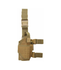 Tactical Nylon Drop Leg Holster with Adjustable Straps – front view – khaki nylon holster with dual leg straps