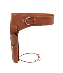 Western Faux Leather Drop Leg Holster Belt – brown holster belt – front product view