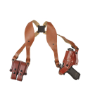 Modular Leather Holster System with Harness and Double Pouch