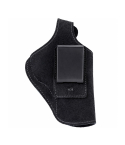 Black Leather IWB Holster with thumb break front profile