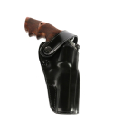 Black Leather Strongside Belt Holster with Retention Strap