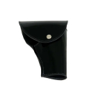 Black Leather Duty Flap Holster With Sam Browne Hooks