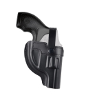 Black Leather OWB Hunting Holster With Thumb Break