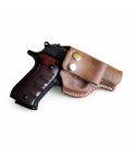 Brown Leather IWB Holster With Snap Loop – worn inside waistband – concealed carry leather holster with secure belt loop