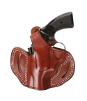 Brown leather OWB revolver holster right hand draw profile