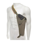 Canvas Shoulder Holster With Revolver And Shell Loops On Mannequin