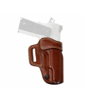 Leather Avenger Belt Carry Holster Brown Leather Front View