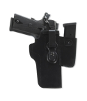 Tan Leather IWB Holster With Neutral Cant front view showing belt clip and smooth leather body
