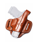 Leather OWB Pancake Holster With Thumb Break black leather belt holster molded design