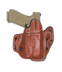Leather OWB Scabbard Holster molded leather belt carry holster front view