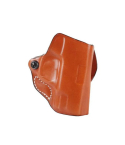 Leather OWB Scabbard Holster front view with molded leather body and tension screw