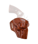 Leather Revenger OWB Belt Holster brown lined leather revolver holster front view