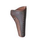 Leather Revolver Hip Holster front view with smooth stitched body and fixed belt loop
