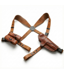 Leather Shoulder Holster Rig with Dual Magazine Pouch