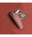 Brown Leather Thumb Break OWB Holster with Magazine Pouch