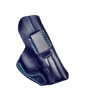 Low Ride Leather IWB Holster front view showing molded leather body and metal waistband clip