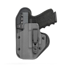 Appendix strong-side optic-ready holster showing front view with Kydex shell and belt clip